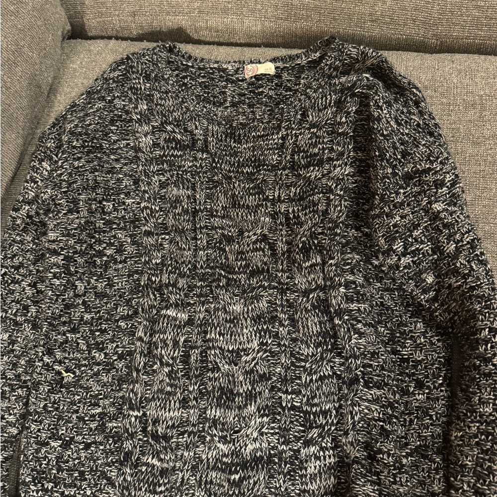 SO Women's Black and White Knit Sweater